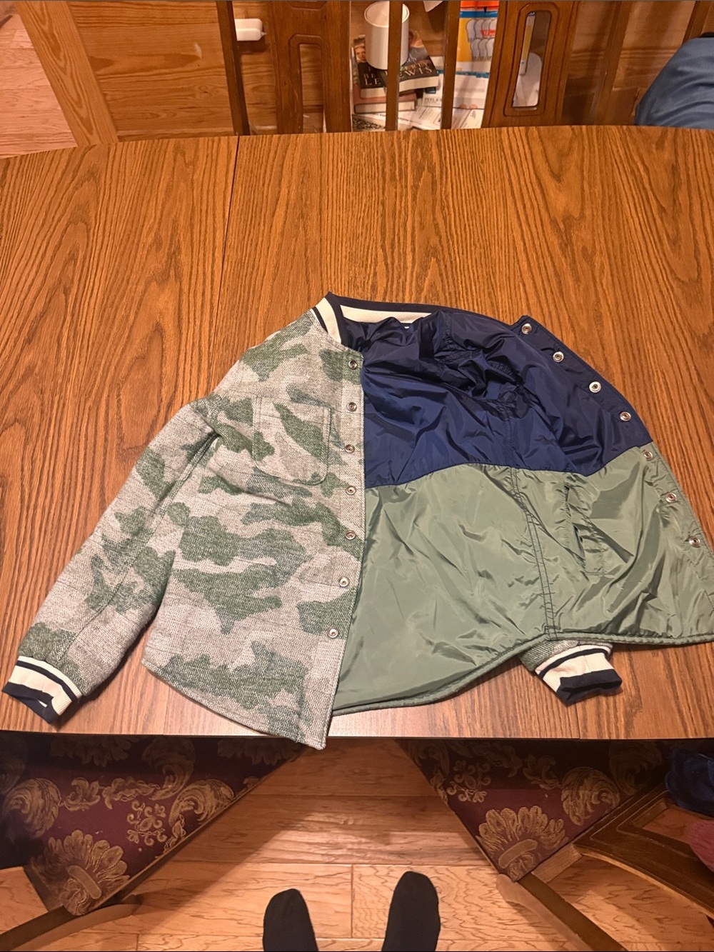 Kids' Green Camo Bomber Jacket - Lightweight Layering